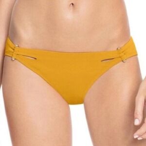 Robin Piccone Ava Luca Bikini Bottom Yellow/ Gold size Small Swim NEW